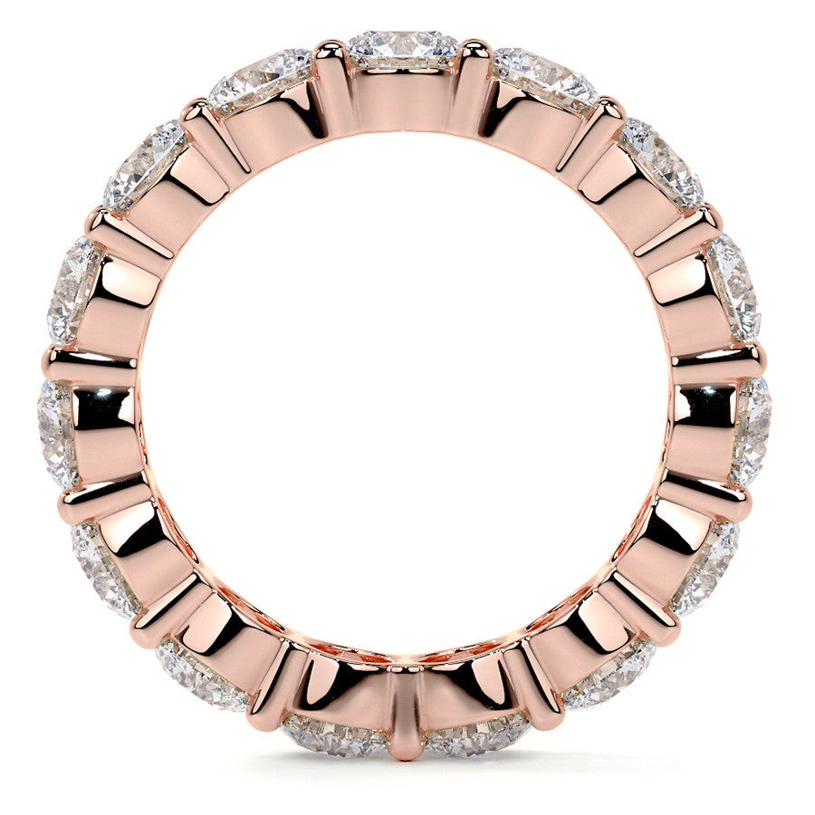 Round Brilliant Shared Prong Moissanite Eternity Ring 4.6ct - 5.2ct