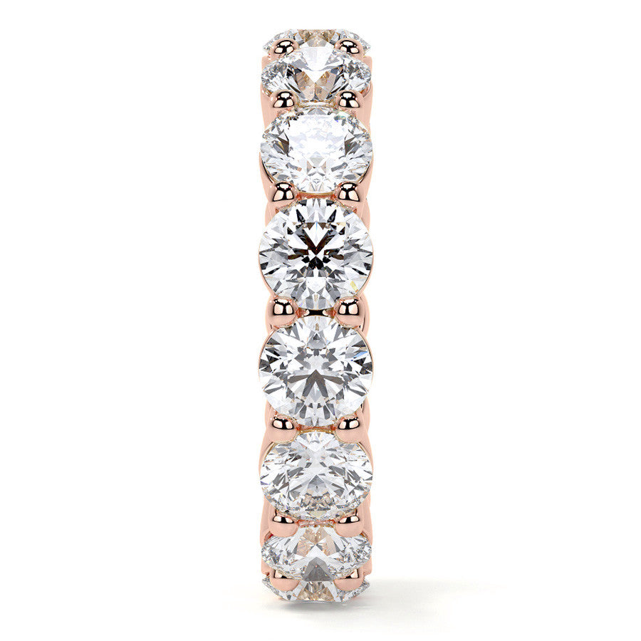 Round Brilliant Shared Prong Moissanite Eternity Ring 4.6ct - 5.2ct