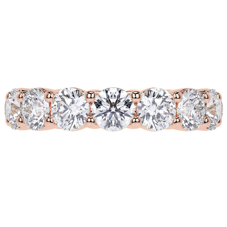 Round Brilliant Shared Prong Moissanite Eternity Ring 4.6ct - 5.2ct