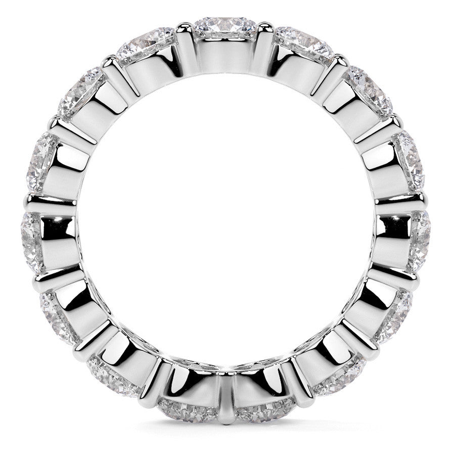 Round Brilliant Shared Prong Moissanite Eternity Ring 4.6ct - 5.2ct