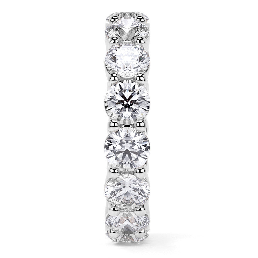 Round Brilliant Shared Prong Moissanite Eternity Ring 4.6ct - 5.2ct