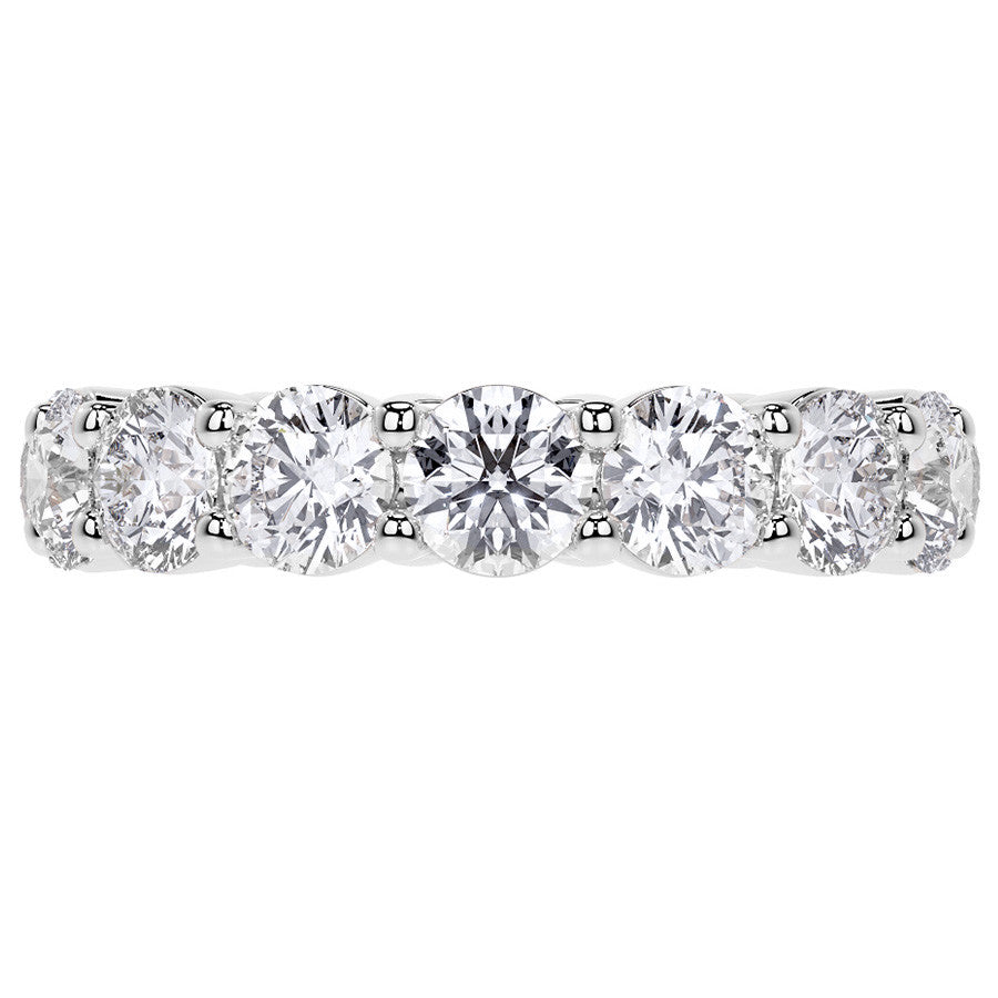 Round Brilliant Shared Prong Moissanite Eternity Ring 4.6ct - 5.2ct