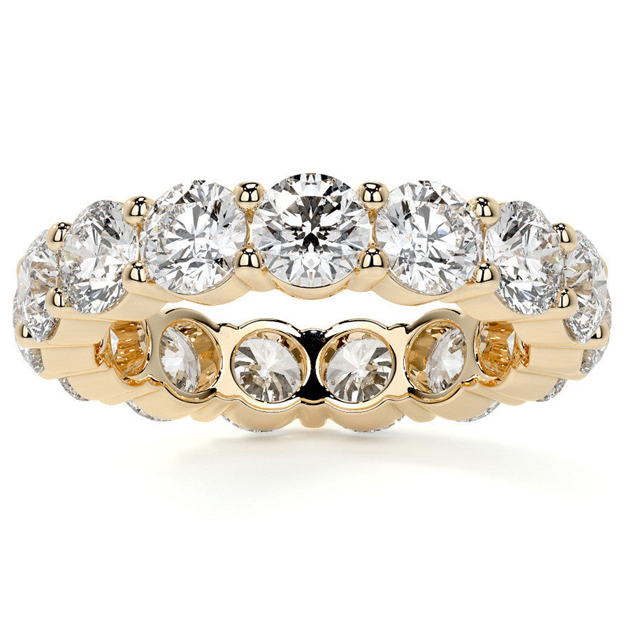 Round Brilliant Shared Prong Moissanite Eternity Ring 4.6ct - 5.2ct