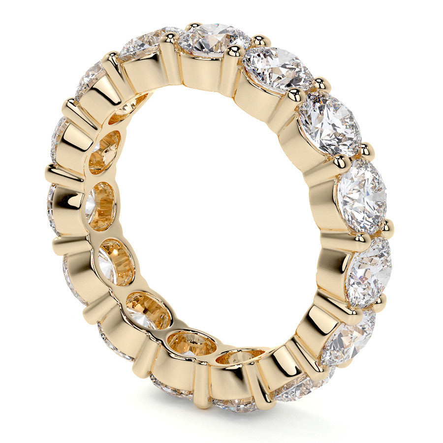 Round Brilliant Shared Prong Moissanite Eternity Ring 4.6ct - 5.2ct