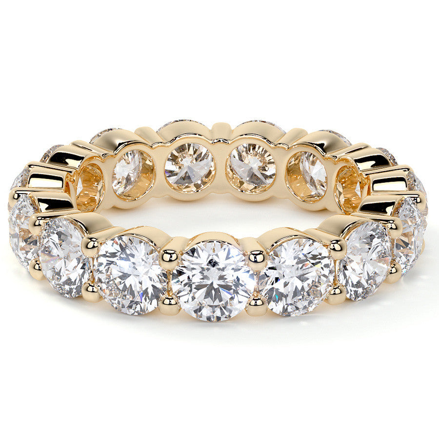 Round Brilliant Shared Prong Moissanite Eternity Ring 4.6ct - 5.2ct