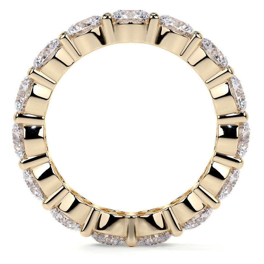 Round Brilliant Shared Prong Moissanite Eternity Ring 4.6ct - 5.2ct