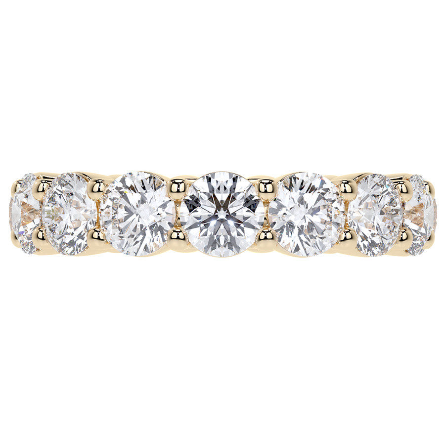 Round Brilliant Shared Prong Moissanite Eternity Ring 4.6ct - 5.2ct