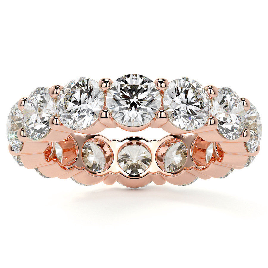 Round Brilliant Shared Prong Moissanite Eternity Ring 6.5 - 7.5ct