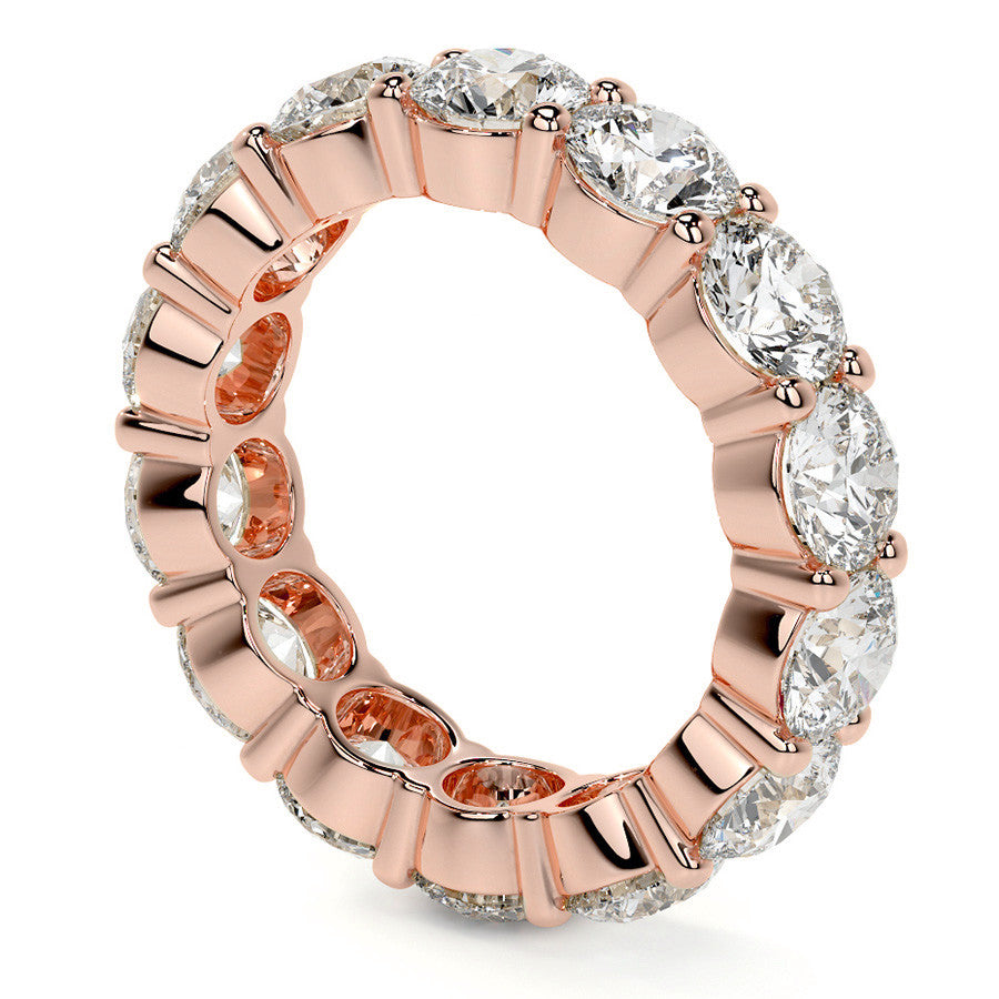 Round Brilliant Shared Prong Moissanite Eternity Ring 6.5 - 7.5ct