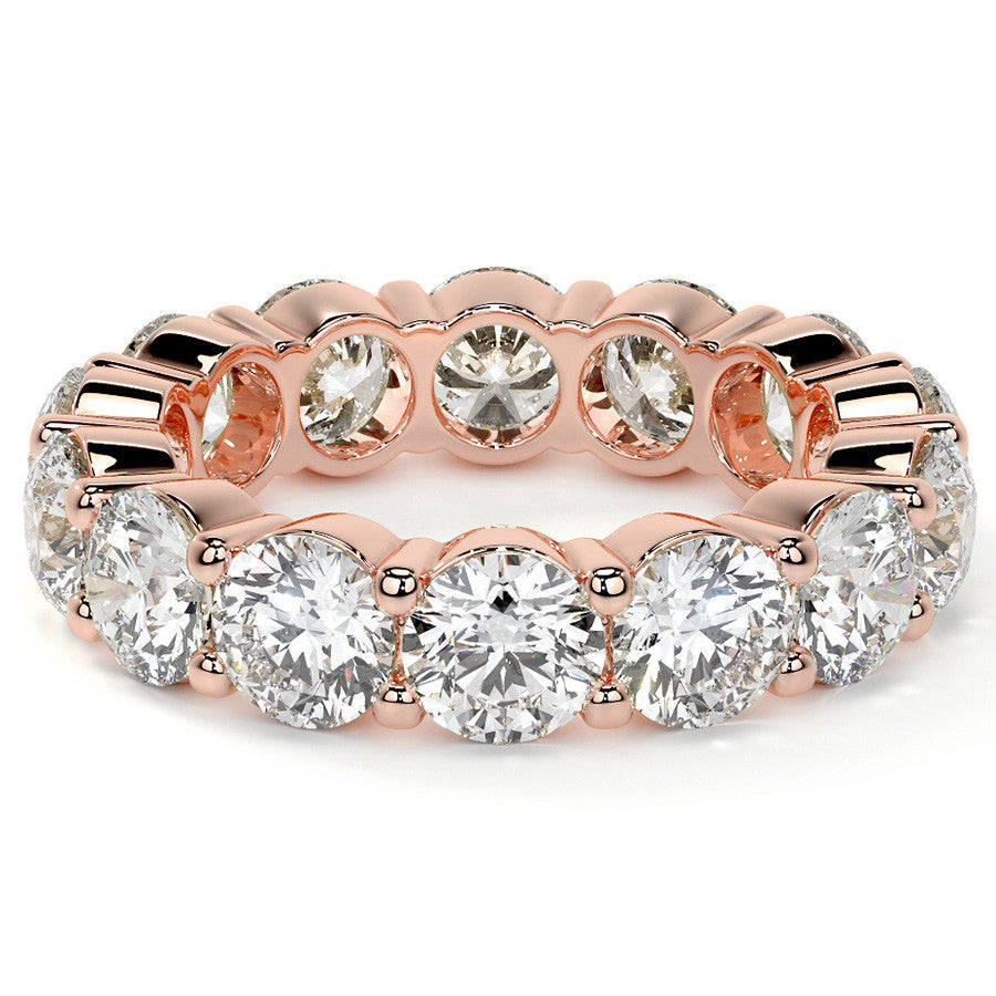 Round Brilliant Shared Prong Moissanite Eternity Ring 6.5 - 7.5ct
