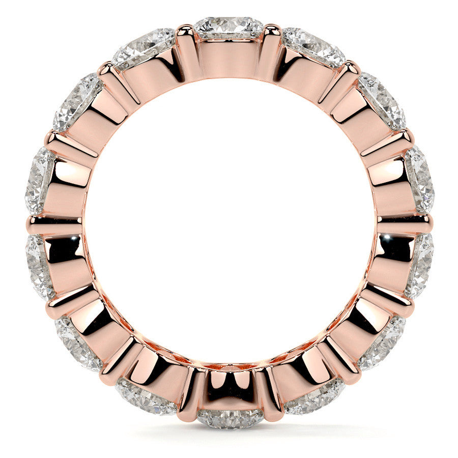Round Brilliant Shared Prong Moissanite Eternity Ring 6.5 - 7.5ct