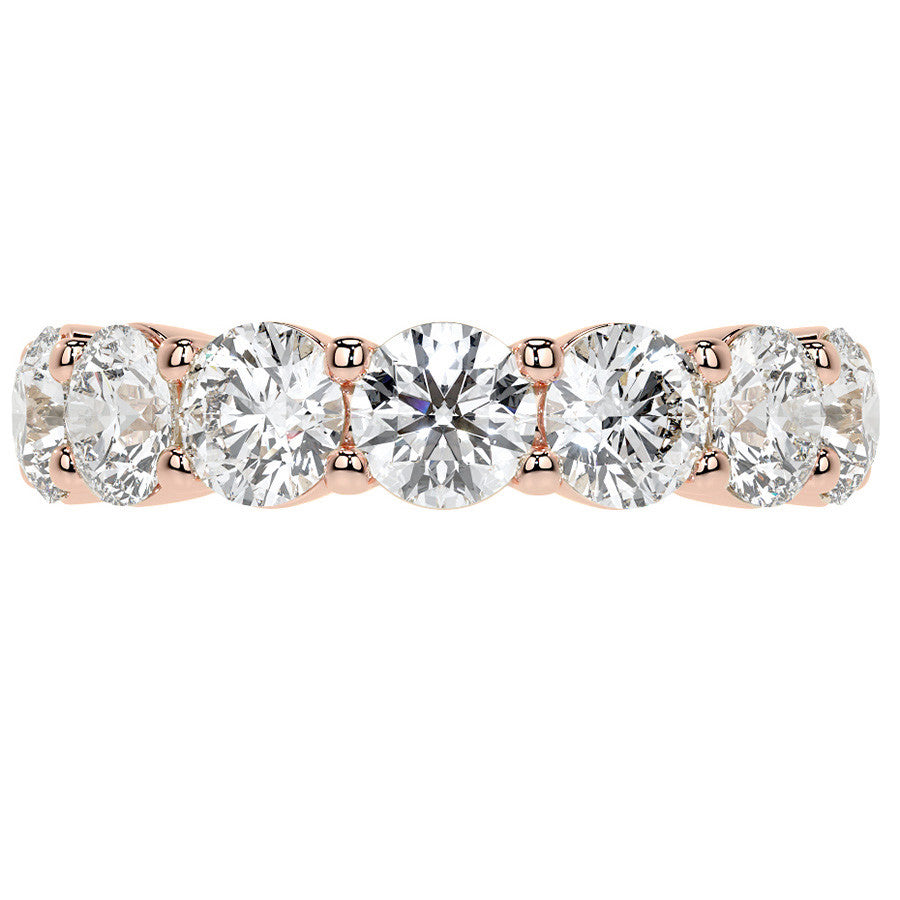Round Brilliant Shared Prong Moissanite Eternity Ring 6.5 - 7.5ct