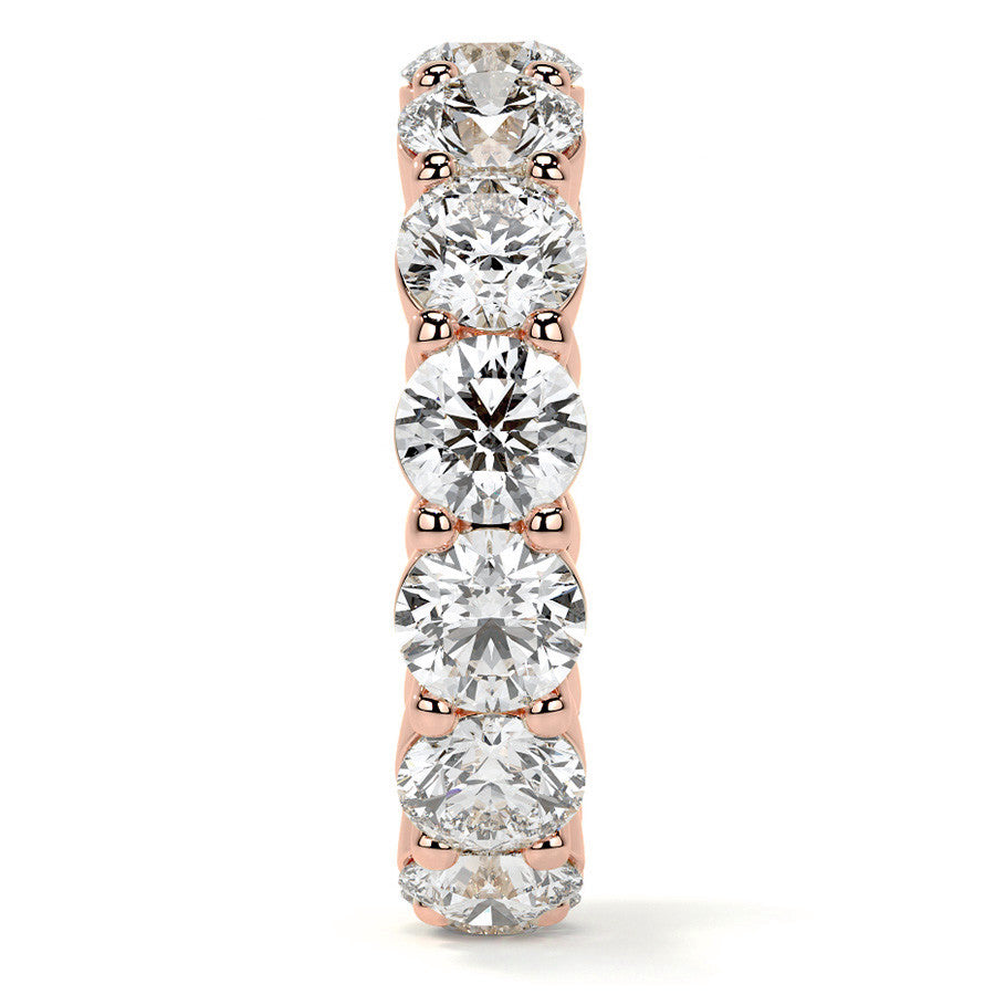 Round Brilliant Shared Prong Moissanite Eternity Ring 6.5 - 7.5ct