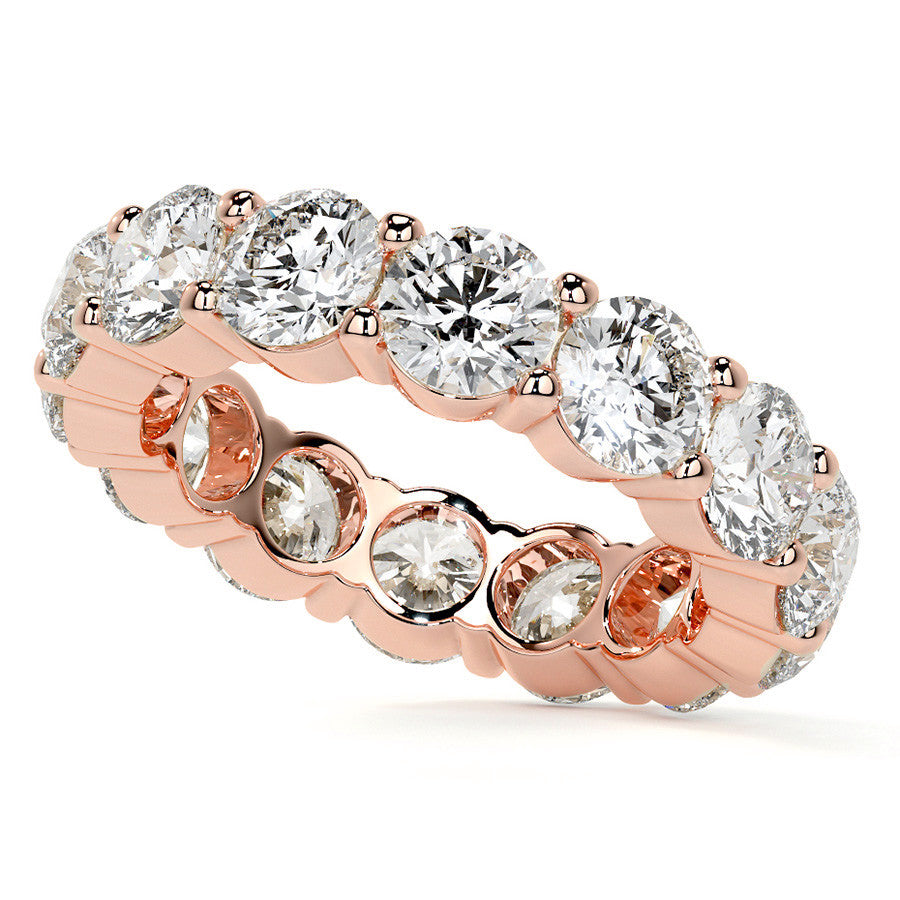Round Brilliant Shared Prong Moissanite Eternity Ring 6.5 - 7.5ct
