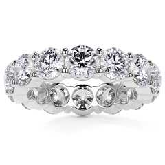 Round Brilliant Shared Prong Moissanite Eternity Ring 6.5 - 7.5ct