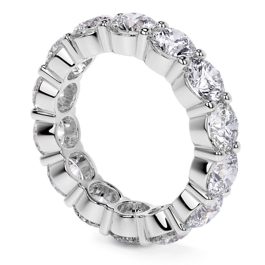 Round Brilliant Shared Prong Moissanite Eternity Ring 6.5 - 7.5ct