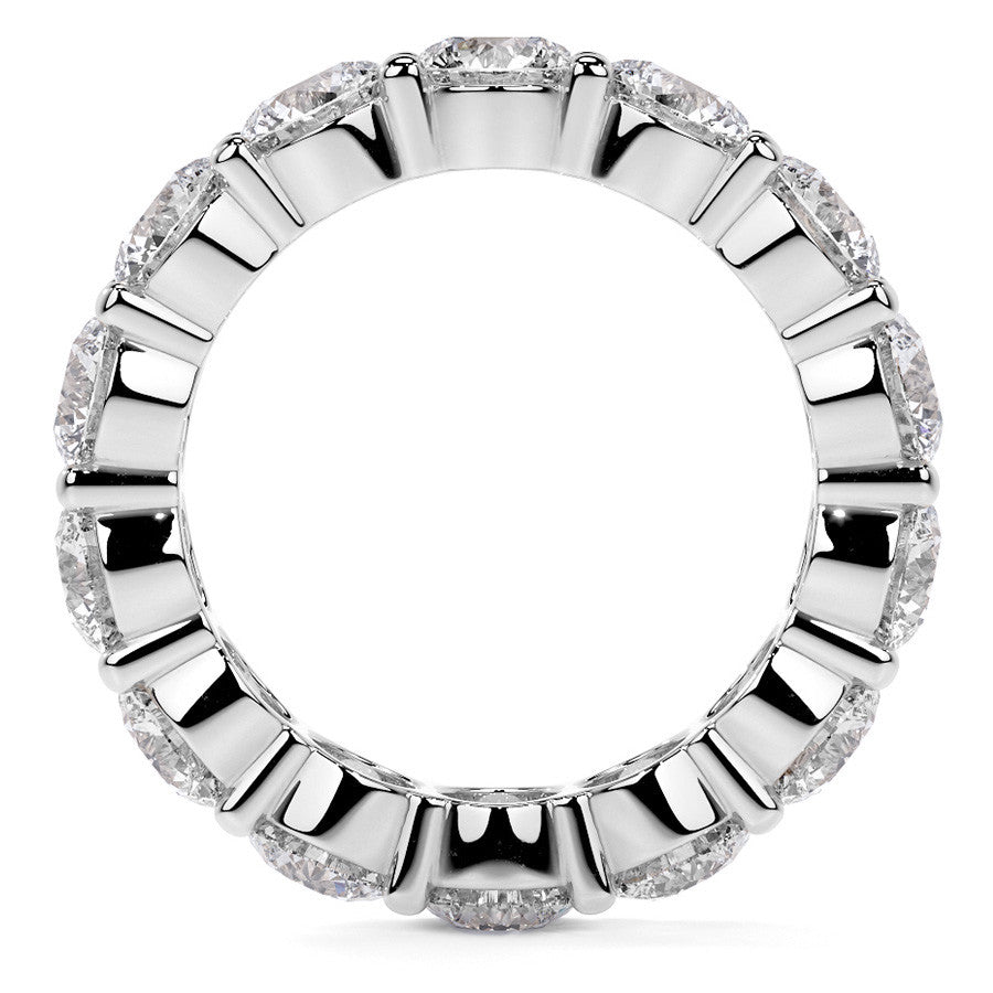 Round Brilliant Shared Prong Moissanite Eternity Ring 6.5 - 7.5ct