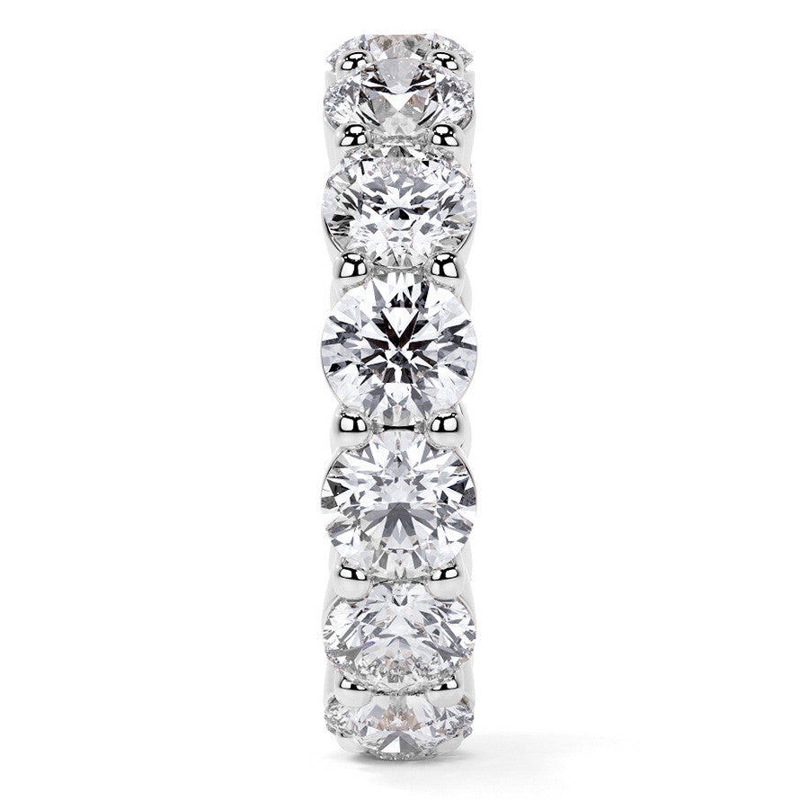 Round Brilliant Shared Prong Moissanite Eternity Ring 6.5 - 7.5ct