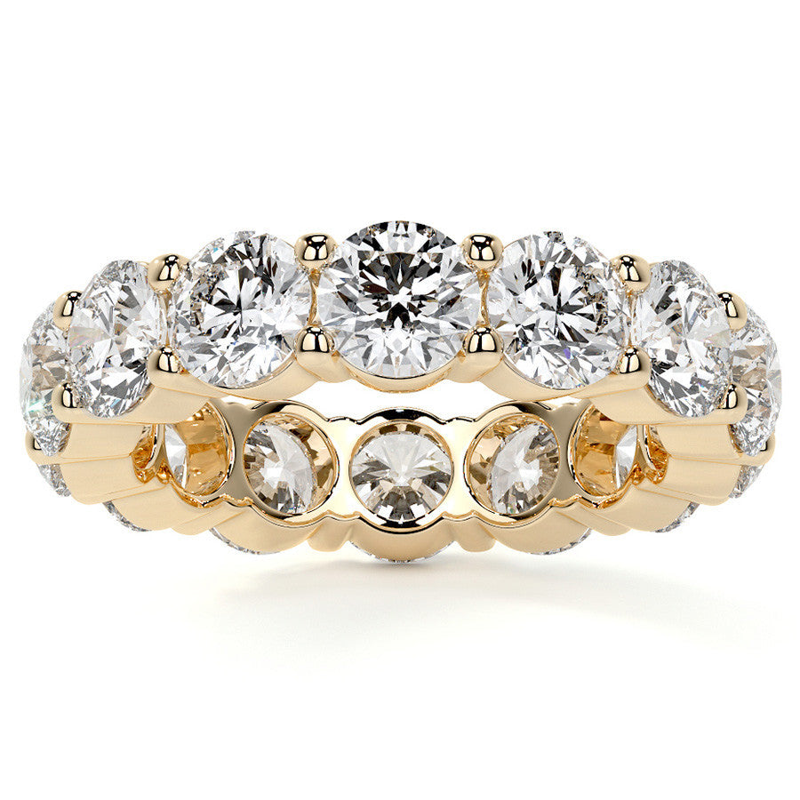 Round Brilliant Shared Prong Moissanite Eternity Ring 6.5 - 7.5ct