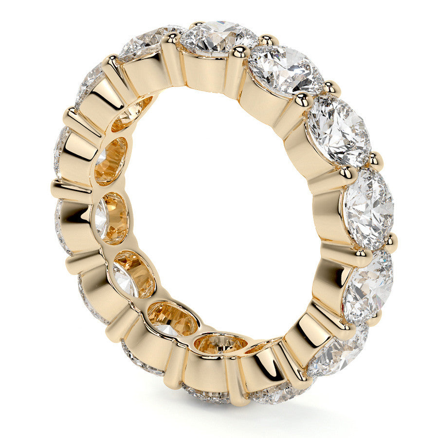 Round Brilliant Shared Prong Moissanite Eternity Ring 6.5 - 7.5ct