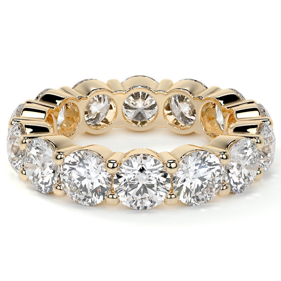 Round Brilliant Shared Prong Moissanite Eternity Ring 6.5 - 7.5ct