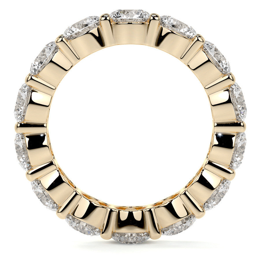 Round Brilliant Shared Prong Moissanite Eternity Ring 6.5 - 7.5ct