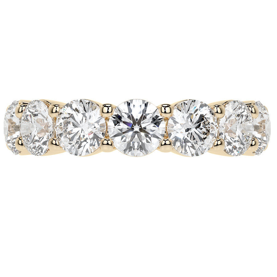 Round Brilliant Shared Prong Moissanite Eternity Ring 6.5 - 7.5ct