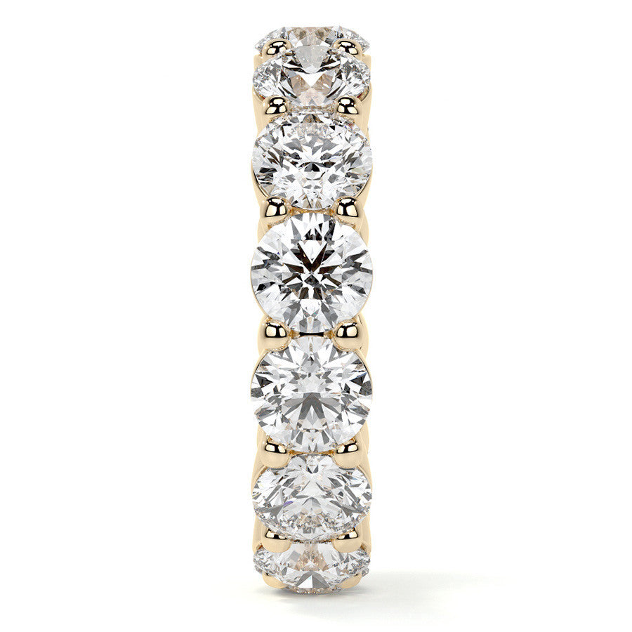 Round Brilliant Shared Prong Moissanite Eternity Ring 6.5 - 7.5ct
