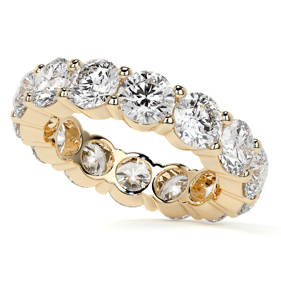 Round Brilliant Shared Prong Moissanite Eternity Ring 6.5 - 7.5ct