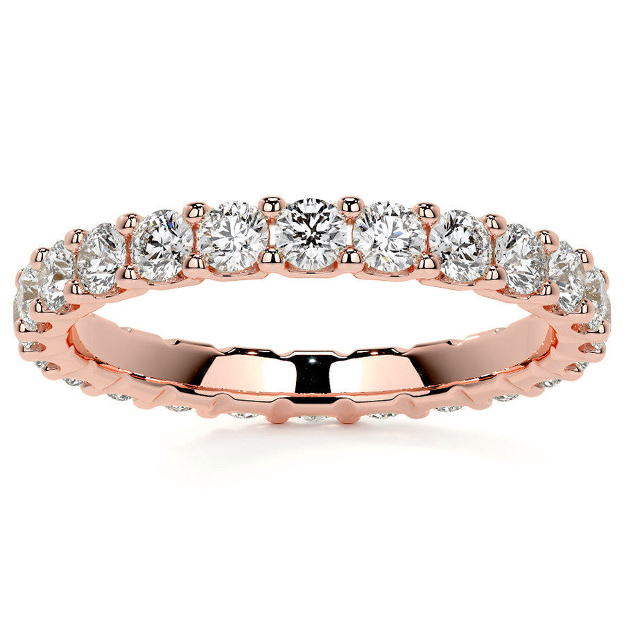 Round Brilliant U-Prong Moissanite Eternity Ring 1.2ct - 1.5ct