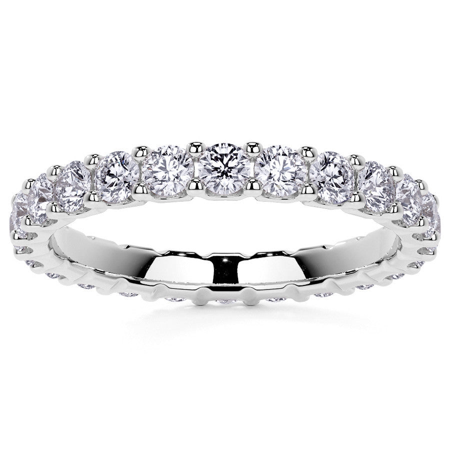 Round Brilliant U-Prong Moissanite Eternity Ring 1.2ct - 1.5ct