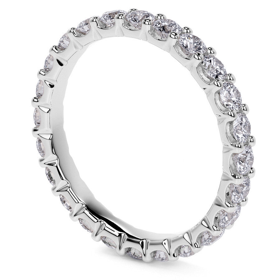 Round Brilliant U-Prong Moissanite Eternity Ring 1.2ct - 1.5ct