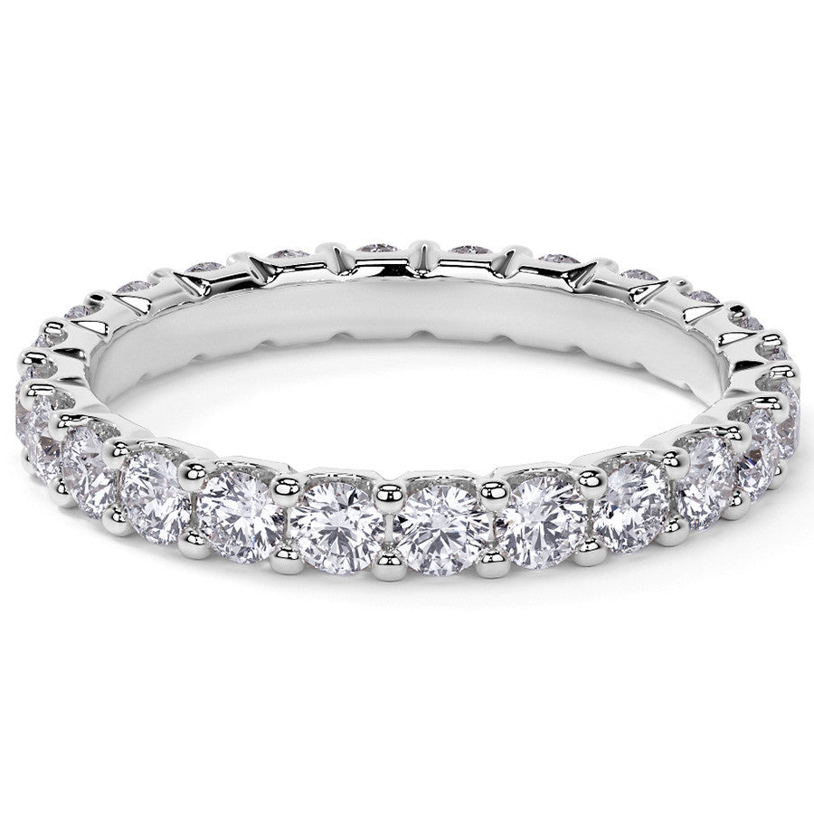 Round Brilliant U-Prong Moissanite Eternity Ring 1.2ct - 1.5ct