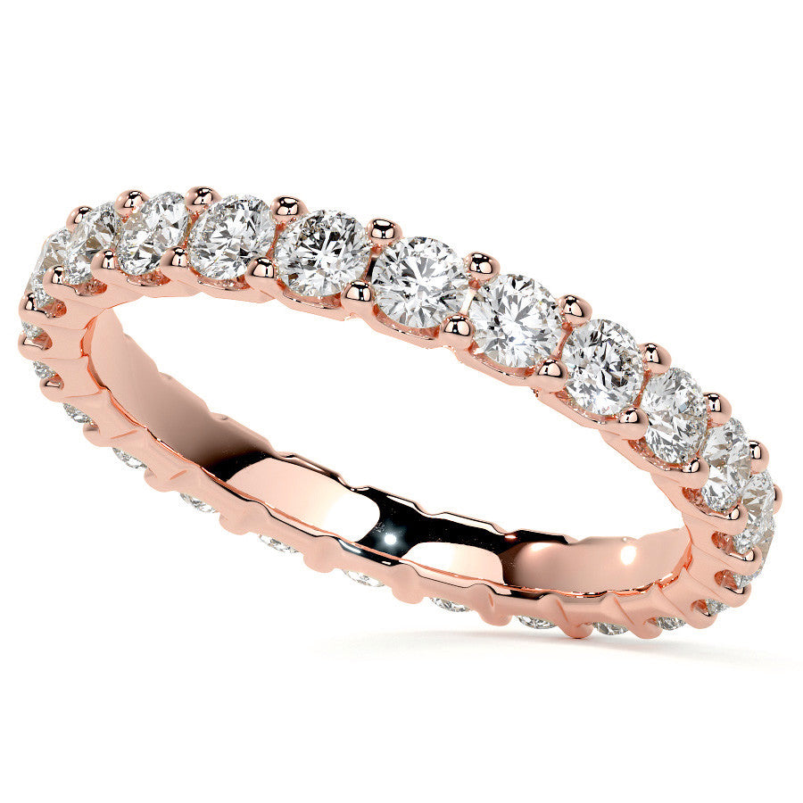 Round Brilliant U-Prong Moissanite Eternity Ring 1.2ct - 1.5ct