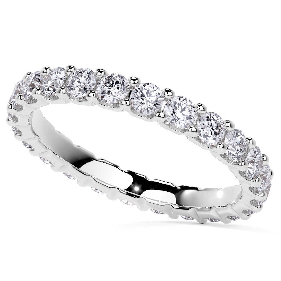 Round Brilliant U-Prong Moissanite Eternity Ring 1.2ct - 1.5ct