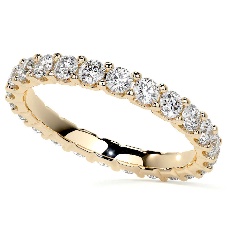 Round Brilliant U-Prong Moissanite Eternity Ring 1.2ct - 1.5ct
