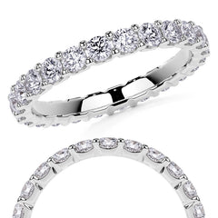 Round Brilliant U-Prong Moissanite Eternity Ring 1.2ct - 1.5ct