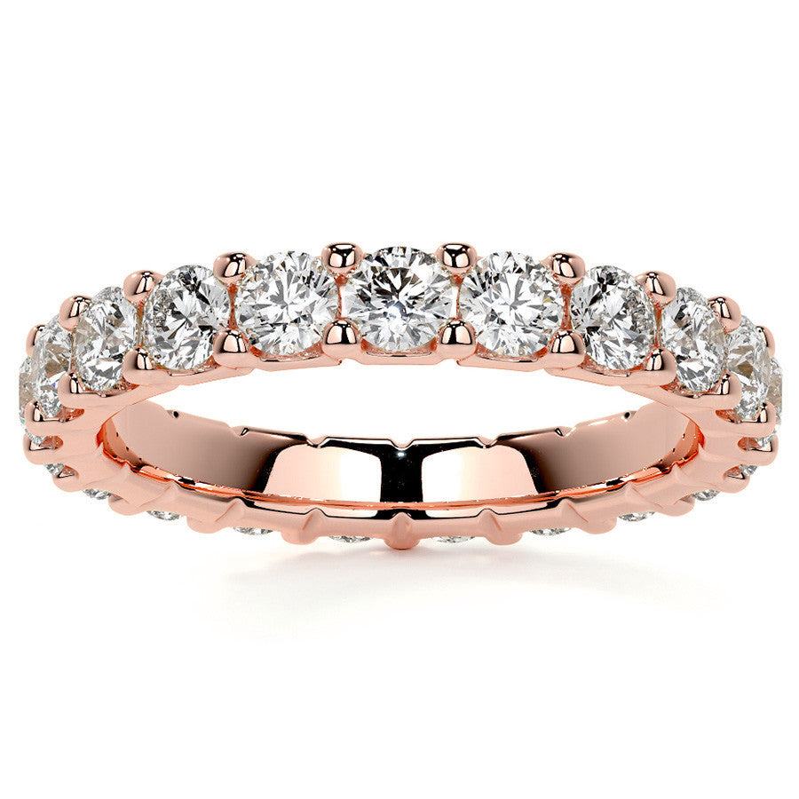 Round Brilliant U-Prong Moissanite Eternity Ring 1.9ct - 2.2ct