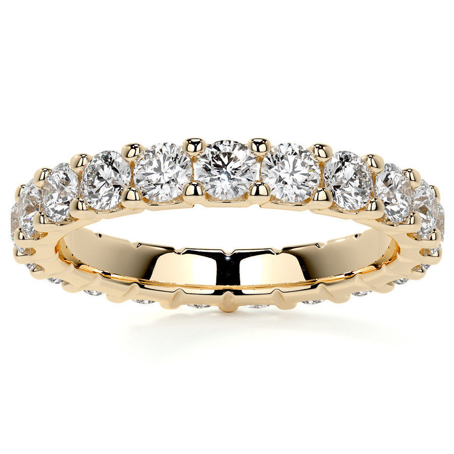 Round Brilliant U-Prong Moissanite Eternity Ring 1.9ct - 2.2ct