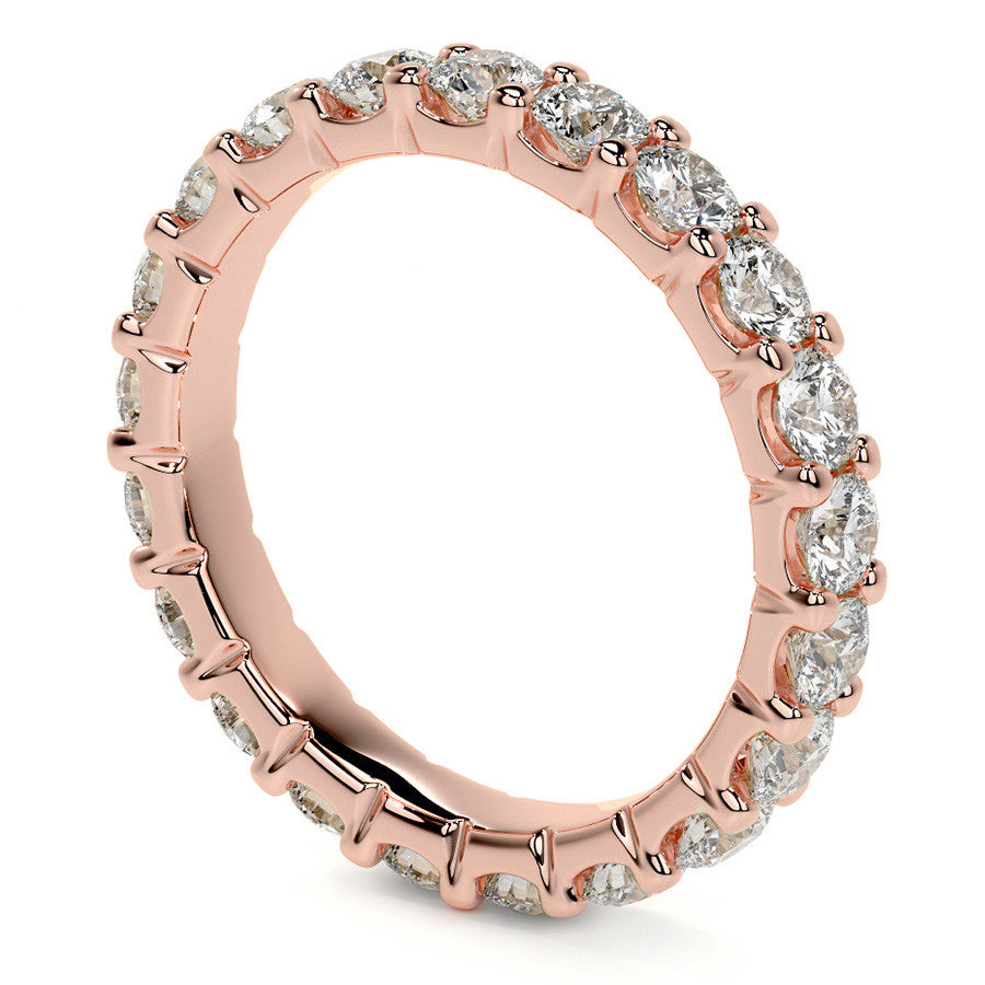 Round Brilliant U-Prong Moissanite Eternity Ring 1.9ct - 2.2ct