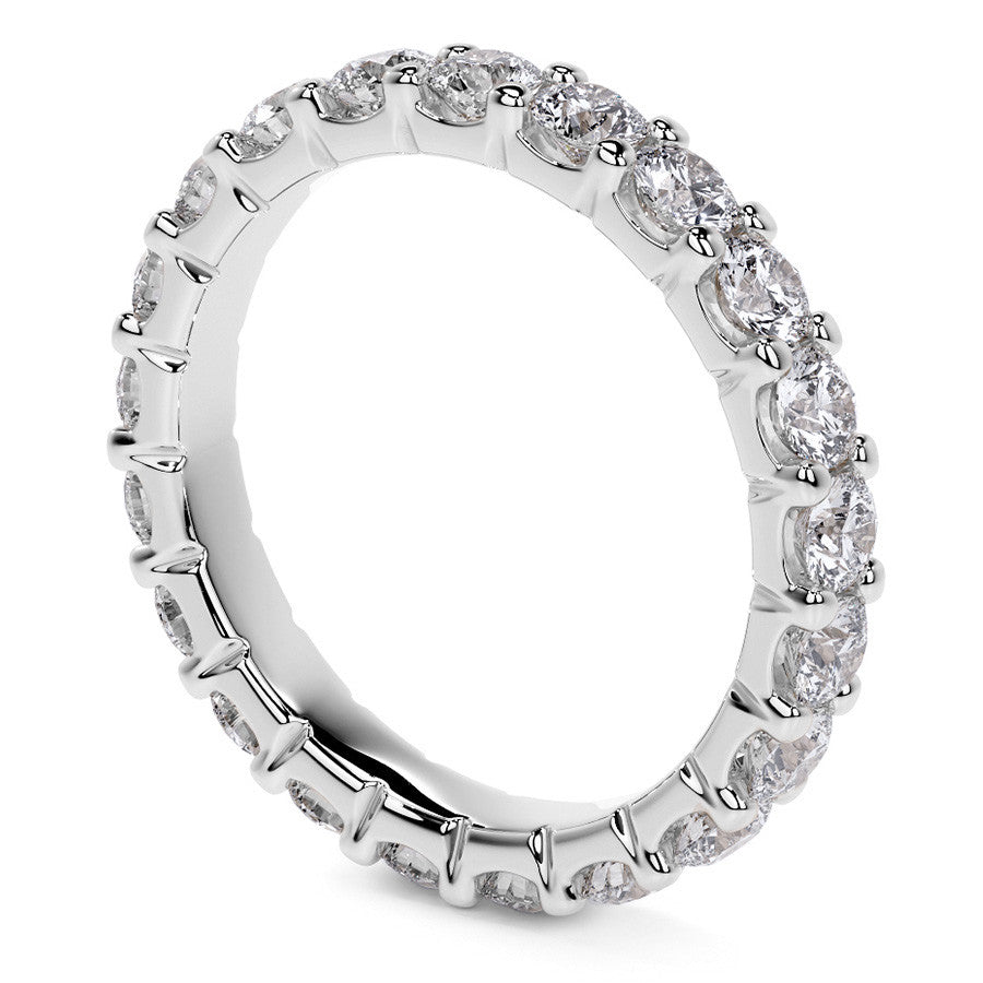 Round Brilliant U-Prong Moissanite Eternity Ring 1.9ct - 2.2ct