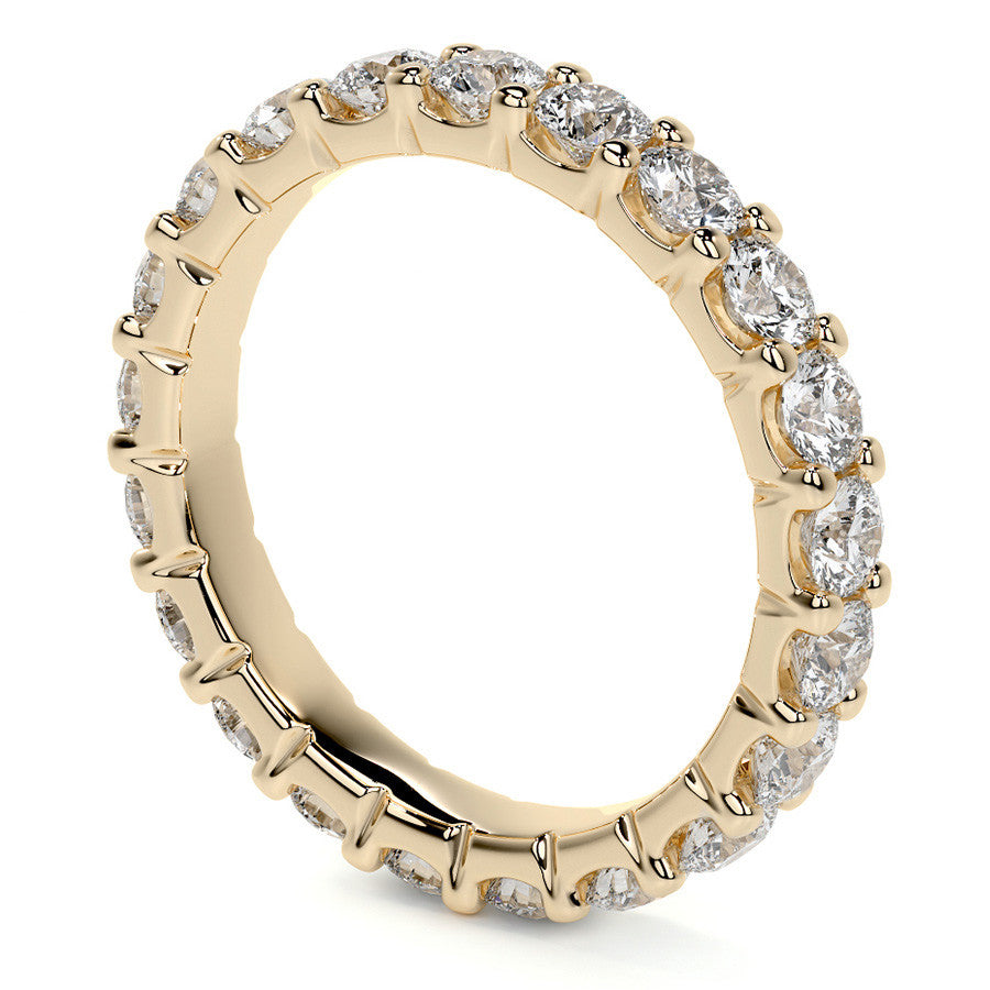 Round Brilliant U-Prong Moissanite Eternity Ring 1.9ct - 2.2ct