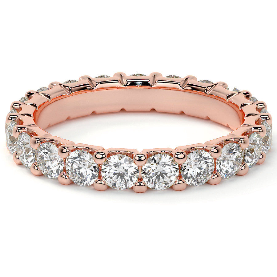 Round Brilliant U-Prong Moissanite Eternity Ring 1.9ct - 2.2ct