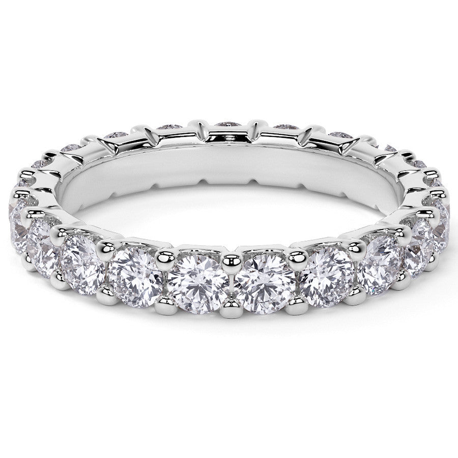 Round Brilliant U-Prong Moissanite Eternity Ring 1.9ct - 2.2ct