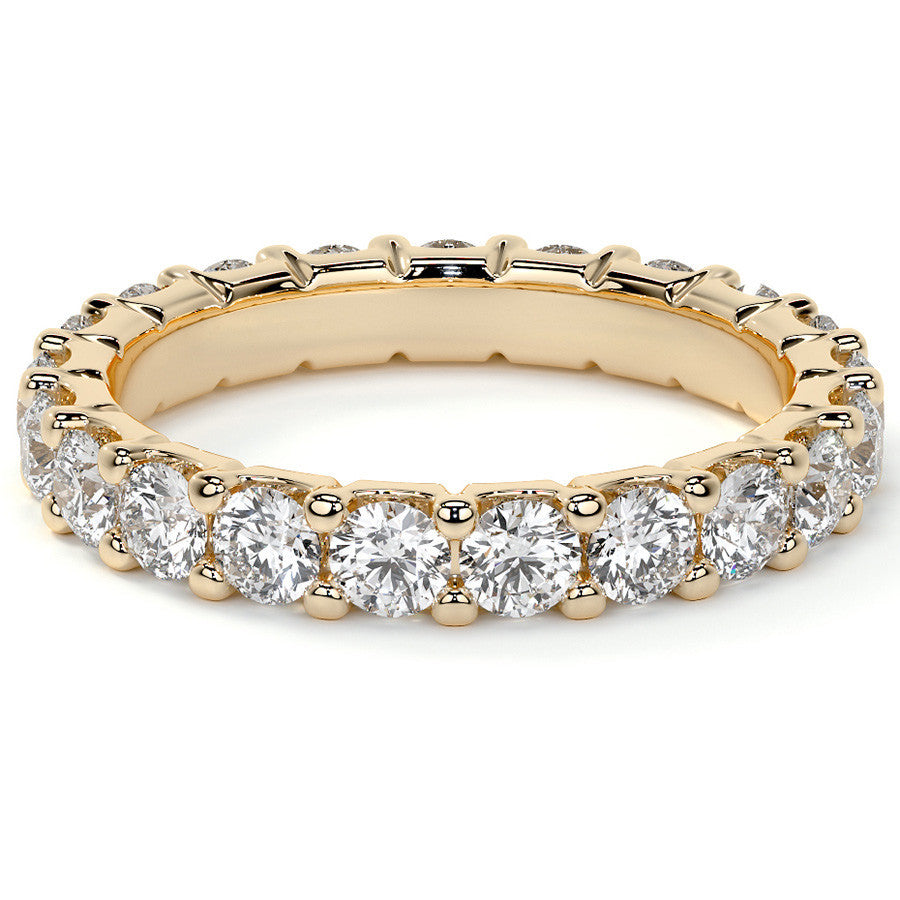 Round Brilliant U-Prong Moissanite Eternity Ring 1.9ct - 2.2ct