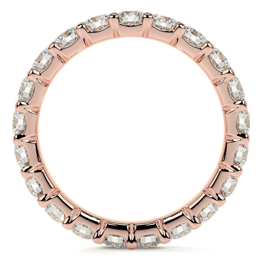 Round Brilliant U-Prong Moissanite Eternity Ring 1.9ct - 2.2ct