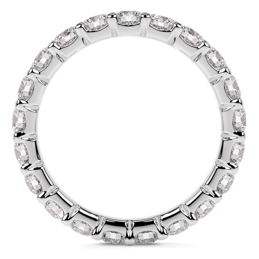 Round Brilliant U-Prong Moissanite Eternity Ring 1.9ct - 2.2ct
