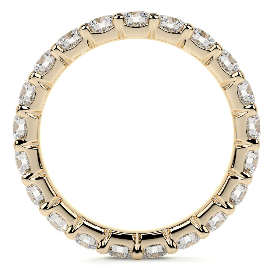 Round Brilliant U-Prong Moissanite Eternity Ring 1.9ct - 2.2ct