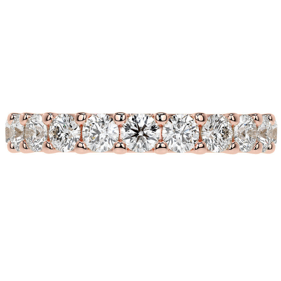 Round Brilliant U-Prong Moissanite Eternity Ring 1.9ct - 2.2ct