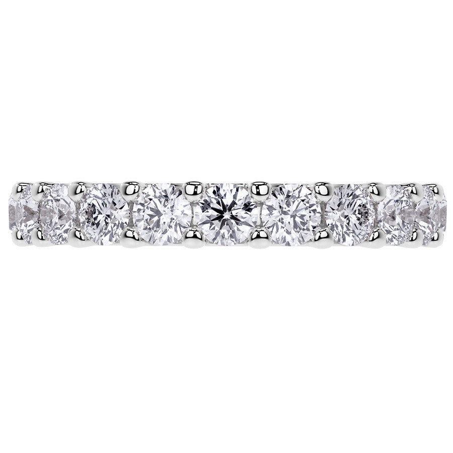Round Brilliant U-Prong Moissanite Eternity Ring 1.9ct - 2.2ct
